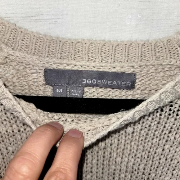 360 SWEATER LINEN BLEND COLORBLOCK SWEATER, SZ MEDIUM - Picture 4 of 7